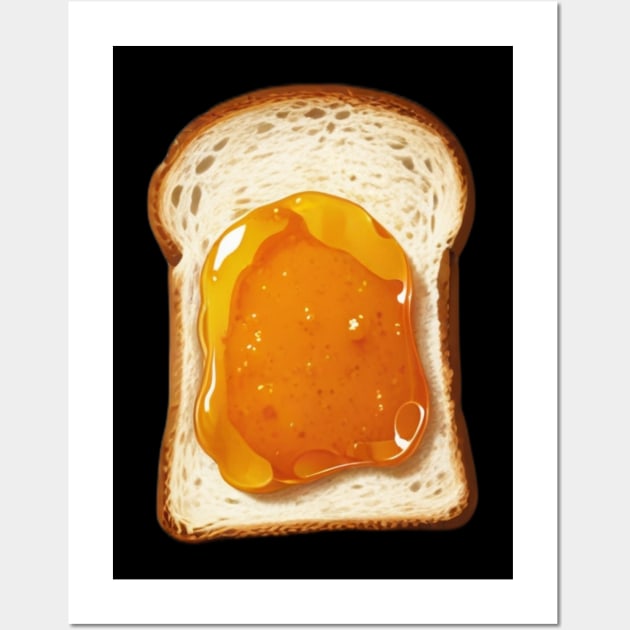 Orange Kawaii Sweet Toast Bread Vintage Yummy Since Wall Art by Flowering Away